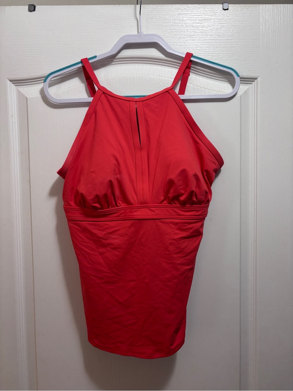 Lands' End Bright Coral Halter Tankini Top